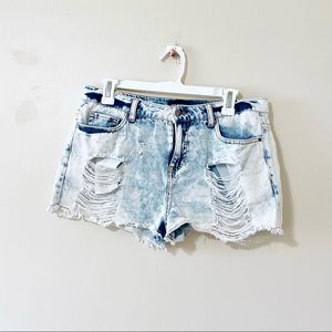 Joe Boxer jean shorts light acid wash destroyed size 9